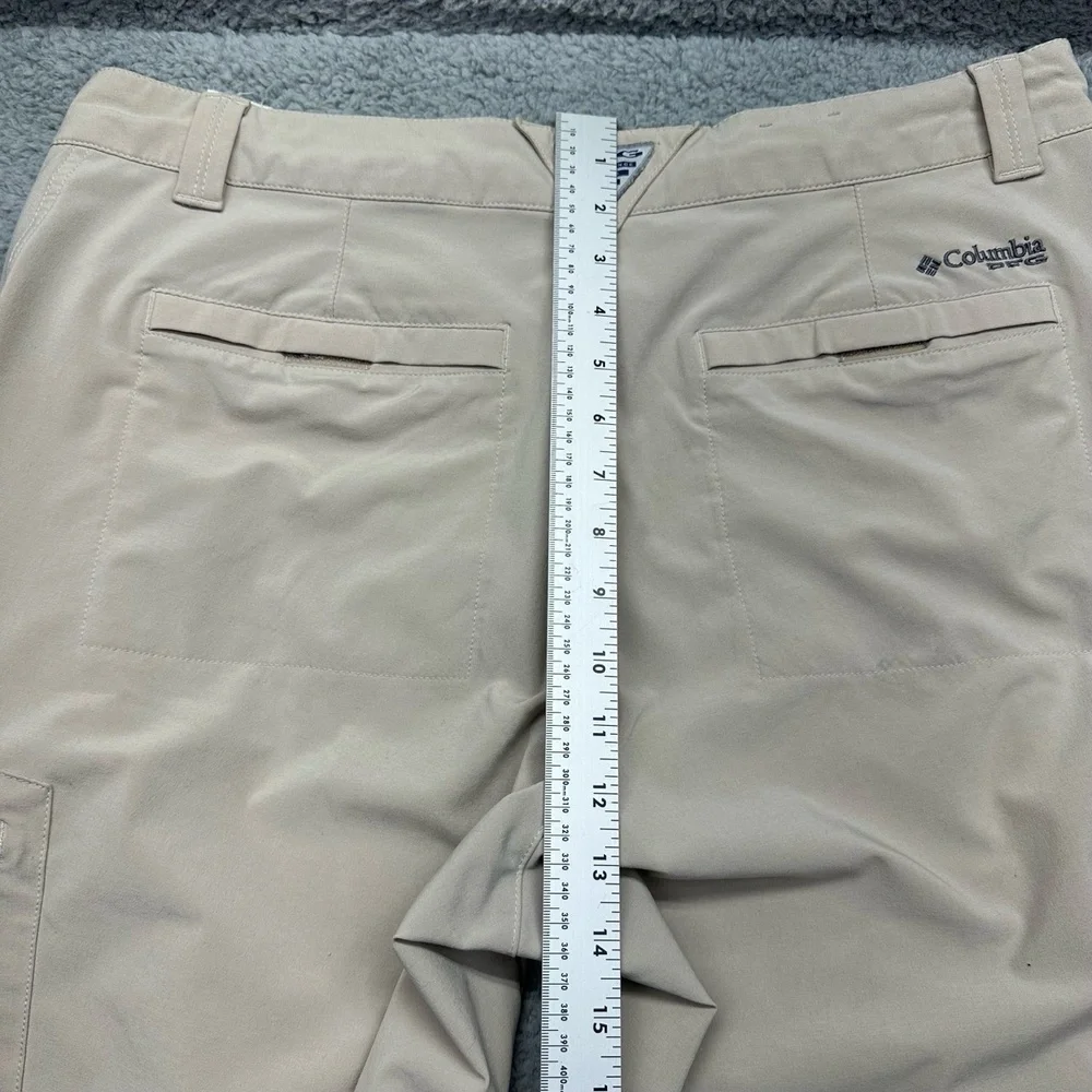 Columbia PFG XM3629 Mens Size 36W 30L Beige Cropped Cargo Fishing Outdoors Pants